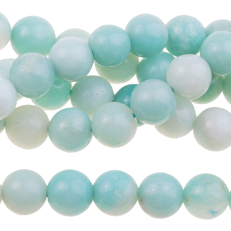 Amazonite in round and shiny natural stone with facets/beautiful lagoon blue color/size 4.5 MM /Brin 95 beads.