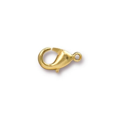 7 x 12mm Brass Lobster Claw Clasp - Gold Finish - 12 Pack | TierraCast Jewelry Clasps | Findings