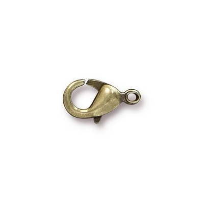 7 x 12mm Brass Lobster Claw Clasp - Antique Brass Finish - 12 Pack | TierraCast Jewelry Clasps | Findings