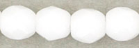 Czech Pressed Glass 3mm Faceted Round Bead - White - Opaque Finish