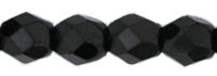Czech Pressed Glass 3mm Faceted Round Bead - Jet - Opaque Finish