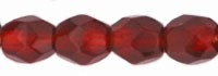 Czech Pressed Glass 3mm Faceted Round Bead - Ruby - Transparent Finish