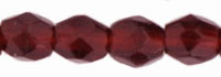 Czech Pressed Glass 3mm Faceted Round Bead - Garnet - Transparent Finish