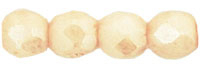 Czech Pressed Glass 3mm Faceted Round Bead - Champagne- Opaque Luster Finish