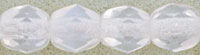 Czech Pressed Glass 4mm faceted round white opal opalescent | Czech Pressed Glass