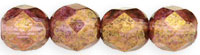 Czech Pressed Glass 4mm faceted round Smoky Topaz gold transparent luster | Czech Pressed Glass