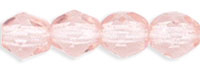 Czech Pressed Glass 4mm faceted round Rosaline transparent | Breast Cancer Awareness Pink Feature