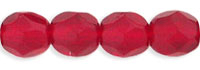 Czech Pressed Glass 4mm faceted round Siam Ruby transparent | Czech Pressed Glass