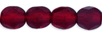 Czech Pressed Glass 4mm faceted round Garnet transparent | Czech Pressed Glass
