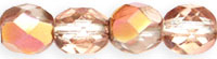 Czech Pressed Glass 6mm faceted round Apollo Gold metallic half coat | Czech Pressed Glass