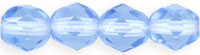 Czech Pressed Glass 6mm faceted round Lt. Sapphire transparent | Czech Pressed Glass