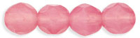 Czech Pressed Glass 6mm faceted round Pink opal opalescent | Czech Pressed Glass