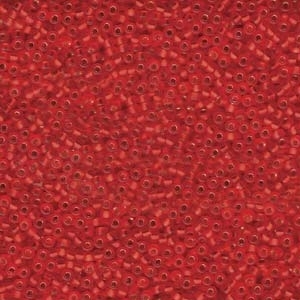 Japanese Miyuki Glass Seed Bead Size 11 - Flame Red - Silver Lined Matte Finish