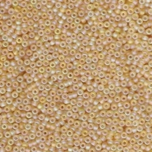 Japanese Miyuki Glass Seed Bead Size 11 - Light Topaz AB - Transparent Iridescent Matte Finish