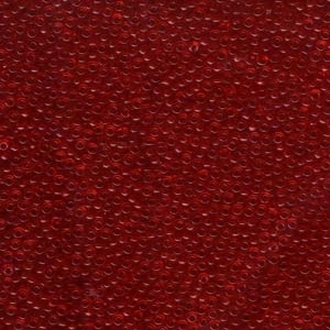 Japanese Miyuki Glass Seed Bead Size 11 - Red - Transparent Finish