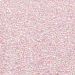 Japanese Miyuki Glass Seed Bead Size 11 - Pale Pink AB - Transparent Iridescent Matte Finish