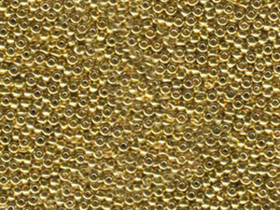 Japanese Miyuki Glass Seed Bead Size 11 - 24kt Light Gold Plate - Metallic Finish