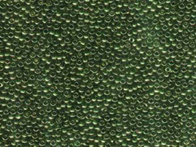 Japanese Miyuki Glass Seed Bead Size 11 - Olive Green - Gold Luster Finish