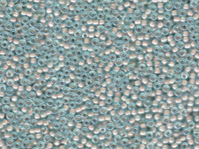 Japanese Miyuki Glass Seed Bead Size 11 - Aqua with Cream - Color Lined