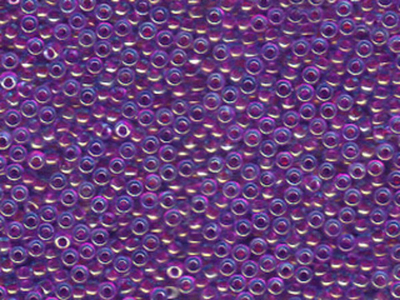 Japanese Miyuki Glass Seed Bead Size 11 - Aqua with Purple - Color Lined