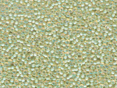 Japanese Miyuki Glass Seed Bead Size 11 - Topaz AB with Aqua - Color Lined Iridescent Finish