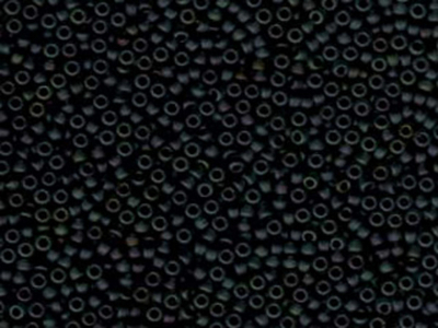Japanese Miyuki Glass Seed Bead Size 11 - Black AB - Opaque Iridescent Finish