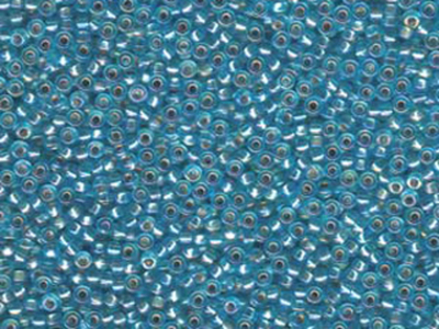 Japanese Miyuki Glass Seed Bead Size 11 - Aqua AB - Color Lined Iridescent Finish