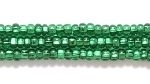 Czech Glass Seed Bead Size 11 - Medium Green - Silver Lined