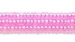 Czech Glass Seed Bead Size 11 - Dark Pink Dyed - Silver Lined