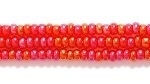 Czech Glass Seed Bead Size 11 - Ruby Red - Transparent Iridescent Finish