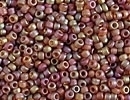 Japanese Miyuki Glass Seed Bead Size 15 - Dark Topaz AB - Matte Transparent Finish