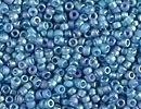 Japanese Miyuki Glass Seed Bead Size 15 - Capri Blue AB - Transparent Iridescent Matte Finish