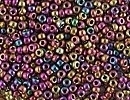 Japanese Miyuki Glass Seed Bead Size 15 - Purple Gold Iris - Metallic Iridescent Finish