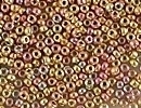 Japanese Miyuki Glass Seed Bead Size 15 - 24k Gold Iris - Metallic Iridescent Finish