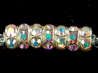 Swarovski Crystal 6mm Rhinestone Rondell Bead 1775 - Crystal - Iridescent Clear - Nickel-free Silver Finish