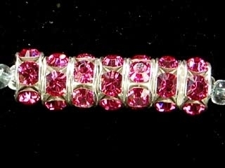 Swarovski Crystal 6mm Rhinestone Rondell Bead 1775 - Rose - Pink - Nickel-free Silver Finish