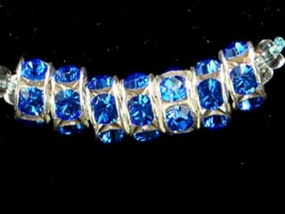 Swarovski Crystal 6mm Rhinestone Rondell Bead 1775 - Sapphire - Blue - Nickel-free Silver Finish