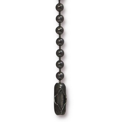 stainless steel 2.4mm, 30 inch ball chain with clasp black | Chain