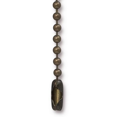stainless steel 2.4mm, 30 inch ball chain with clasp antique brass | Chain