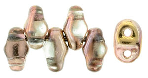 Apollo Gold Metallic MiniDuos | Czech 2 x 4mm 2 Hole Glass MiniDuo Seed Beads