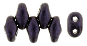Dark Purple Metallic Suede MiniDuos | Czech 2 x 4mm 2 Hole Glass MiniDuo Seed Beads
