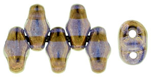 Crystal Bronze Transparent MiniDuos with Finish | Czech 2 x 4mm 2 Hole Glass MiniDuo Seed Beads