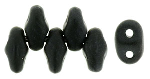 Jet Opaque Matte MiniDuos | Czech 2 x 4mm 2 Hole Glass MiniDuo Seed Beads