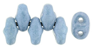 Blue Opaque Luster MiniDuos | Czech 2 x 4mm 2 Hole Glass MiniDuo Seed Beads
