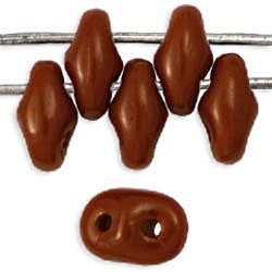 Czech SuperDuo Glass Seed Bead - Umber | 2 x 5mm 2 Hole SuperDuos