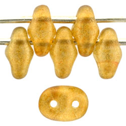 Sandalwood SuperDuos with Halo Coating | Czech 2 x 5mm 2 Hole Glass SuperDuo Seed Beads