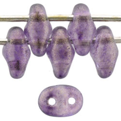 Regal Purple SuperDuos with Halo Coating | Czech 2 x 5mm 2 Hole Glass SuperDuo Seed Beads