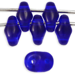 Czech SuperDuo Glass Seed Bead - Cobalt - Transparent Finish | 2 x 5mm 2 Hole SuperDuos