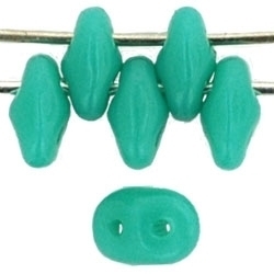 Czech SuperDuo Glass Seed Bead - Turquoise - Opaque Finish | 2 x 5mm 2 Hole SuperDuos