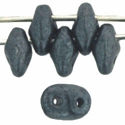 Czech SuperDuo Glass Seed Bead - Hematite - Matte Finish | 2 x 5mm 2 Hole SuperDuos